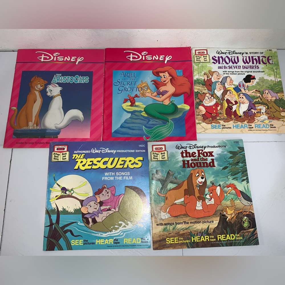Walt Disney Storyteller Read-Along Books NO Tapes Lot Of 5 BOOKS ONLY